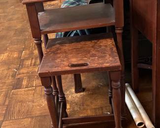 Vintage Wooden Step Stool Side Table