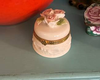 Vintage JCPenney Porcelain Rose Trinket Box