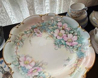 Hand-Painted Limoges Porcelain Charger by Mary Holbert