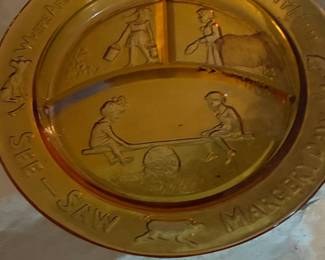 Tiara Glass Nursery Rhyme Child's Divided Plate