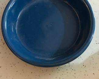 Pfaltzgraff Stoneware Blue Deep Dish Pie Pan Plate Ovenware Ribbed 10 1/2"