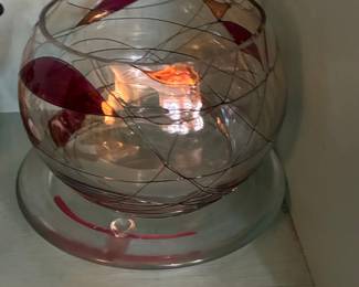 PartyLite Calypso Mosaic Stained Glass Bowl