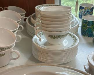 Corelle Crazy Daisy Spring Blossom Green Dinnerware