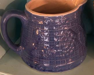 UHL Pottery Blue Grape Trellis Stoneware Pitcher