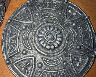 Vintage Celtic Pewter Brooch – Cornish Shield Design