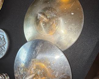 Vintage Brass or Silver-Plated Pair