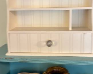 Farmhouse Style Beadboard Wall Cabinet with Drawer