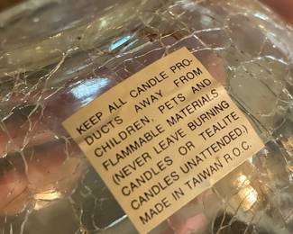 Clear Crackle Glass Votive Holder