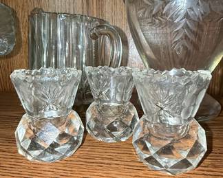 Bohemia Crystal Cut Glass Toothpick Holders set of 3