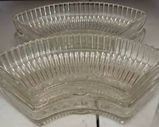Vintage Kromex Fan-Shaped Relish Dishes
