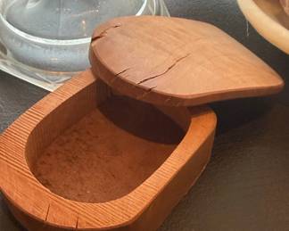 Hand-Carved Wooden Trinket Box