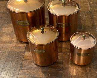 Vintage Copper Kitchen Canister Set