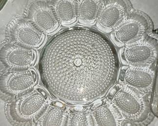 Indiana Glass Hobnail Clear Glass Deviled Egg Plate