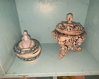 Vintage Italian Capodimonte Style Covered Tureen and Trinket Box
