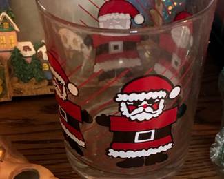 Vintage Luminarc Santa Claus Tumblers
