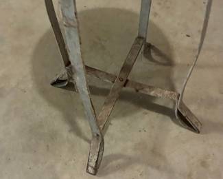 Vintage Industrial Metal and Wood Stool