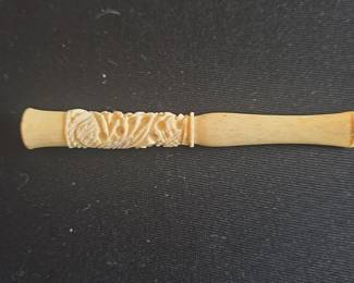 Antique Chinese Carved Bone Cigarette Holder