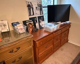 CD's and dresser, computer monitor