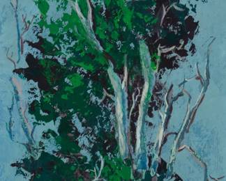 3323 Dorothy Sklar (1906-1996) Couple under a tall tree, 1955 Oil on Masonite Signed and dated lower right: Dorothy Sklar / © 55 24 x 8 in. Estimate: $500 - $700