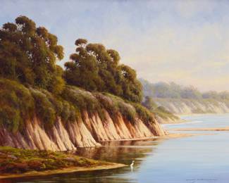 3270 Ralph Waterhouse (b. 1943) "Goleta Reflections," 2007 Oil on canvas Signed lower right: Ralph Waterhouse; titled in ink on the stretcher; dated by repute 16 x 20 in. Estimate: $600 - $800