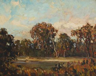 3135 Walter Koeniger (1881-1943) A landscape with trees Oil on canvasboard Signed lower left: W. Koeniger 12 x 14 in. Estimate: $500 - $700