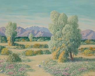 3011 Carl Sammons (1883-1968) Mountain landscape with trees Oil on canvas Signed lower right: Carl Sammons 20 x 26 in. Estimate: $800 - $1,200