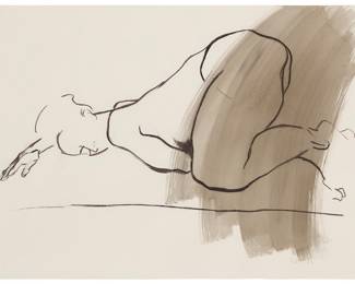 3219 Guy Girard Dill (b. 1946) Untitled, nude, 2002 Mixed media including charcoal, ink, and coffee on paper Signed and dated in pencil lower right: G Dill '02 Sheet: 18 x 23 1/2 in. Estimate: $800 - $1,200