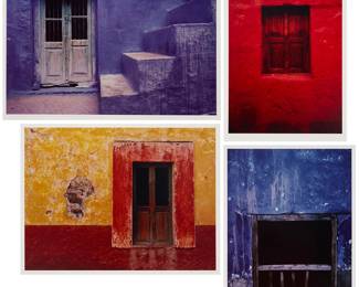 3389 Lisa Kristine (b. 1965) Four works: "Blue Window," 1997 Photograph in colors on paper mounted to paperboard, as issued From the edition of unknown size Signed, titled, and dated in pencil on the mount, below the image: Lisa Kristine / 1997 Image/Sheet: 19 1/2 x 14 in. "Escaping Light," 1997 Photograph in colors on paper mounted to paperboard, as issued From the edition of unknown size Signed, titled, and dated in pencil on the mount, below the image: Lisa Kristine / 1997 Image/Sheet: 18 3/4 x 12 1/2 in. "Brahmin Blue," 2001 Photograph in colors on paper mounted to paperboard, as issued Edition: 12/50 Signed, titled, dated, and numbered in pencil on the mount, below the image: Lisa Kristine / 2001 Image/Sheet: 17 x 23 1/2 in. "Red and Yellow," 2003 Photograph in colors on paper mounted to paperboard, as issued From the edition of unknown size Signed, titled, and dated in pencil on the mount, below the image: Lisa Kristine / 2003 Image/Sheet: 15 x 20 in. Estimate: $500 - $700
