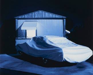 3254 Judy Gelles (b. 1944) "Mobile Home #9," one plate from the "Trailer Park" series, 1999 C-print in colors on paper An artist's proof, aside from the edition of unknown size Signed, titled, dated, and inscribed "A/P," all in ink on a strip of paper affixed to the frame's backing board Sight: 14 3/4 x 14 3/4 in. Estimate: $300 - $500