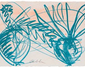 3001 Dale Chihuly (b. 1941) "Ikebana Sketch #8," 2002 Lithograph in colors on wove paper Edition: 39/75 Signed and numbered along the lower edge: Chihuly; Portland Press, Portland, OR, prntr.; Print Haven, Bozeman, MT, pub. Image/Sheet: 9 x 14 in. Estimate: $400 - $600