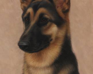 3149 Glenna Hartmann (1948-2008) "Gracie" (German Shepard portrait), 1984 Pastel on paper Signed and dated lower right: Hartmann '84; titled lower left Sight: 15 x 11 1/4 in. Estimate: $600 - $800