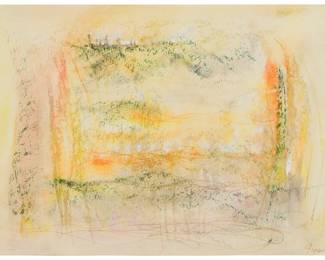 3243 Joseph Giraco (20th Century) Abstract landscape through a window Watercolor on paper Signed lower right: Giraco Sight: 8 1/2 x 11 1/2 in. Estimate: $300 - $500
