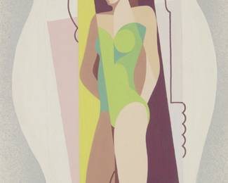 3336 Willard Grayson Smythe (1906-1995) Female Figure, c. 1970 Gouache on paper Signed lower right: Smythe Sight: 10 1/2 x 7 3/8 in. Estimate: $600 - $800
