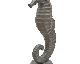 3225 A patinated bronze model of a seahorse Late 20th century The base impressed with undeciphered mark Height 55 1/4 in., width 26 in., depth 18 1/2 in. Estimate: $500 - $700