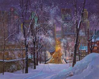 3205 Andris Leimanis (b. 1938) Montreal street scene Oil on canvas Signed lower right: A. Leimanis 35 x 40 in. Estimate: $600 - $800