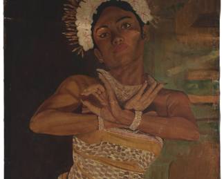 3160 C. Webster (20th century) Balinese dancer Oil on canvas Signed lower right: C. Webster 36 x 26 in. Estimate: $500 - $700