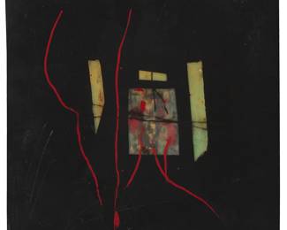 3213 Lawrence Argent (1957-2017) Abstract composition, 1993 Mixed media including beeswax and pigment on panel Signed and dated, verso: L Argent / March 93 11 1/2 x 11 1/2 in. Estimate: $400 - $600