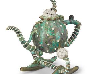 3089 Eric Van Eimeren (b. 1965) "Rocking Tea Pot," 1990s Glazed ceramic, with hinged lid Unmarked Height 14 1/4 in., width 14 1/2 in., depth 9 in. Estimate: $500 - $700