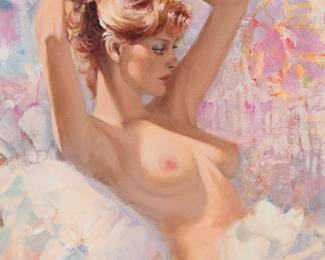 3302 Howard Rogers (1932-2022) "Pastel Shadows" Oil on canvas Signed lower left: H. Rogers ©; titled on a gallery label affixed to the frame's backing paper 12 x 9 in. Estimate: $500 - $700