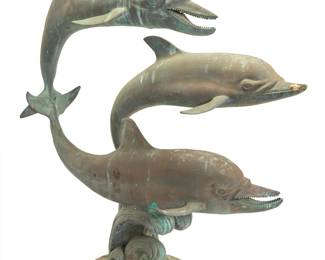 3060 Mario F. Nardini (b. 1940) Three dolphins Patinated bronze Signed in the casting: MARIO F NARDINI Height 65 in., width 21 in., depth 52 in. approximately Estimate: $1,500 - $2,500