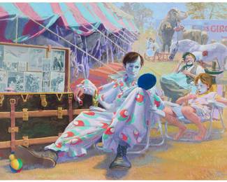 3369 Donald "Putt" Putman (1926-2007) Getting ready for the circus Giclee on canvas Signed in the image lower right 30 x 40 in. Estimate: $500 - $700
