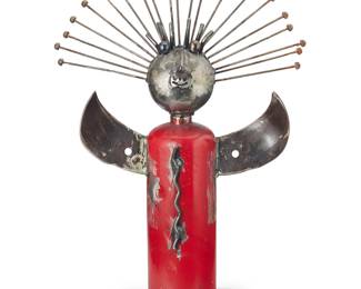 3293 Chad Glashoff (1983-2020) Figurative sculpture Found metal objects Signed at base in solder: Glashoff Height 22 1/2 in., width 15 1/4 in., depth 7 in. Estimate: $300 - $500