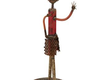 3315 Chad Glashoff (1983-2020) Figurative sculpture Found metal objects Signed in solder to base: chad Height 46 in., diameter 20 3/4 in. Estimate: $300 - $500