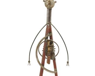 3124 Chad Glashoff (1983-2020) Figurative sculpture, 2000 Found metal objects Signed and dated in solder to base: Glaschoff / 00 Height 41 in., width 17 in., depth 11 1/4 in. Estimate: $300 - $500