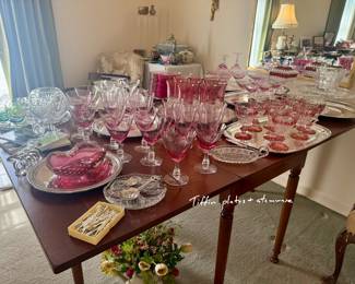 Tiffin plates and stemware
