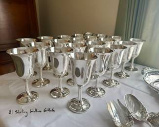 21 Sterling Wallace goblets