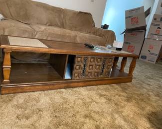 Coffee table plus 2 end tables. Marble inset