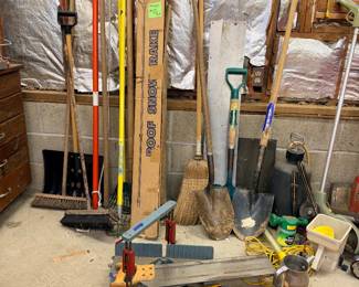 Tools, saws, brooms, etc