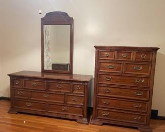 Full set #1 dresser, chest of drawers and mirror