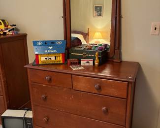 Wooden Dresser with Mirror